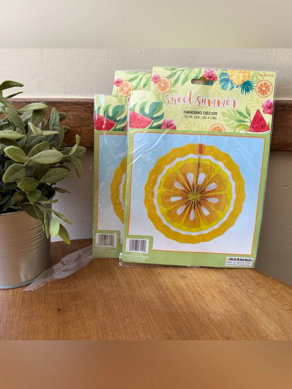 Sweet summer lemon Yellow Hanging Décor - Pack of 2